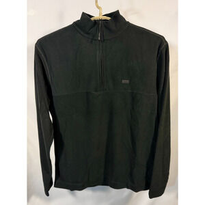 RAINS Addis Fleece Half Zip Black Mens Size L Lightweight Pullover NWT